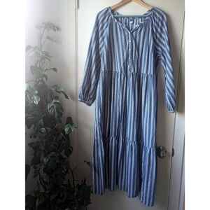 Old Navy Tiered Striped Midi Dress
